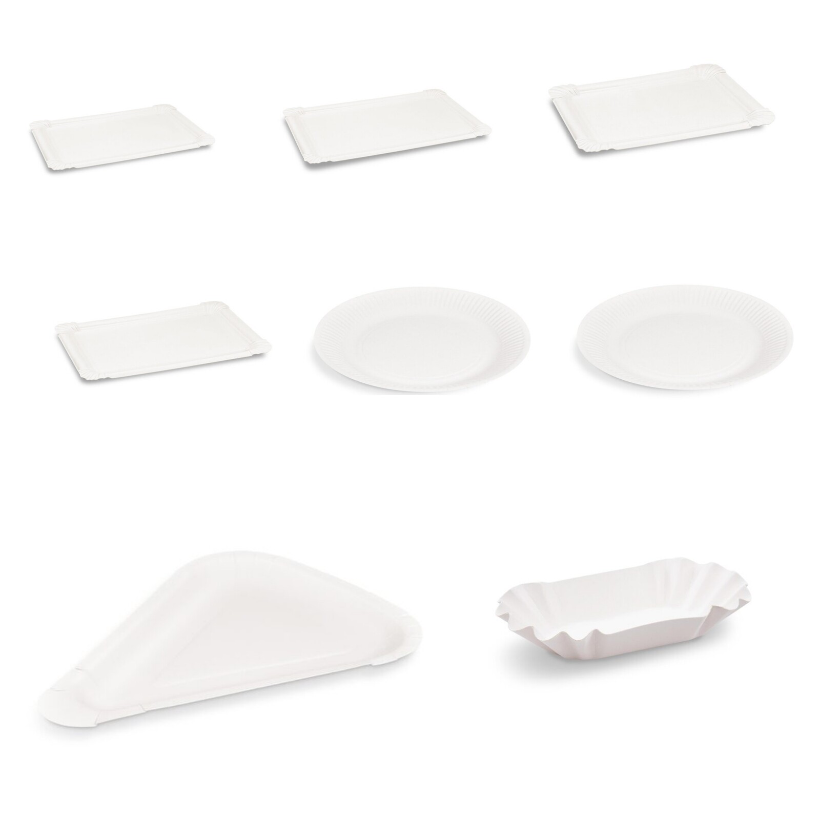 Pappteller eckig rund Pizzateller Pommesschale 8 Versionen
