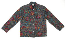 Chico  s Embroidered Beaded Silk Rayon Jacket Black Multi Sz 0 Small 4
