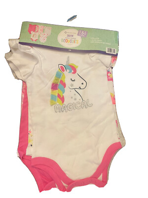 Member's Mark Baby's Favorite Bodysuits Girls Unicorn 5 Pack 24 Months