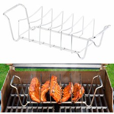 2in1-Sparerib-Halter und Bratenkorb für Grill und Ofen, Edelstahl