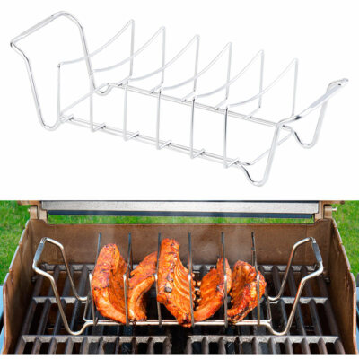 Rosenstein & Söhne Rippchenhalter - 2in1 Grillhalter Für Spareribs & Braten
