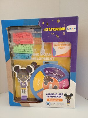 Brown Toy Box Maya Coding App STEAM Kit Hands-On Binary Code Beads String - NEW
