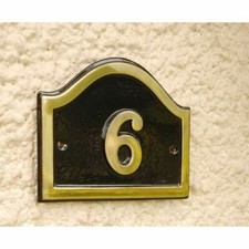 Polished Brass and Black Arched House Number Signs ? House Signs Numbers 50-100