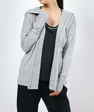 Nike Yoga Particle Grey Core Essential Jersey Open Cardigan (DJ0793-073) XS/S/M