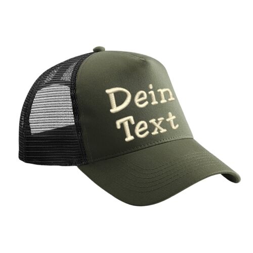 Snapback Trucker Cap bestickt mit Name Wunschtext Basecap Kappe Mütze Cappy Mesh - Bild 24 von 29