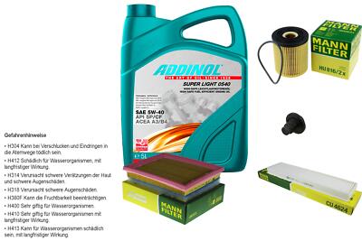 MANN Inspektionspaket 5L ADDINOL 0540 SUPER LIGHT 5W-40 für MINI Mini R50