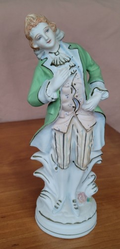 Hand Painted Porcelain Victorian Man Figurine, Royal Seal Occupied Japan Vintage