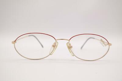 Vintage Actuell Couture 519 917 Gold Red Oval Glasses Frame NOS