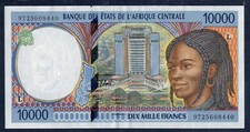 GABON - 10.000 Francs 1994-2000 P.M. n&deg; 405L Gian 7