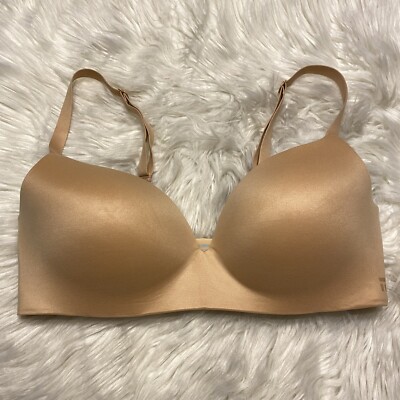Tommy John 36D Bra Tan Second Skin Lightly Lined Demi Back Closure