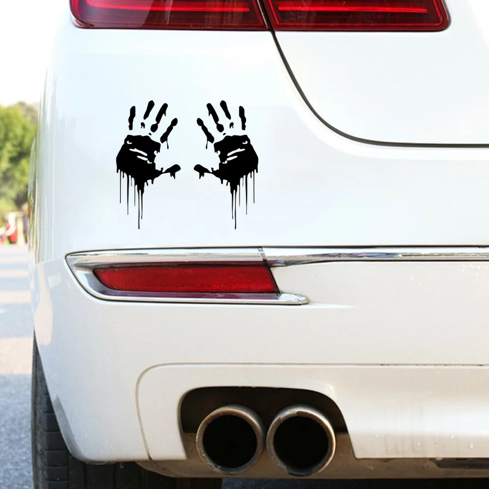 2 Piezas Calcomanías Horror Huella de Mano Carrocería Lateral Gráficos Vinilo Decoración Pegatinas Hágalo Usted Mismo Foto 3 de 4