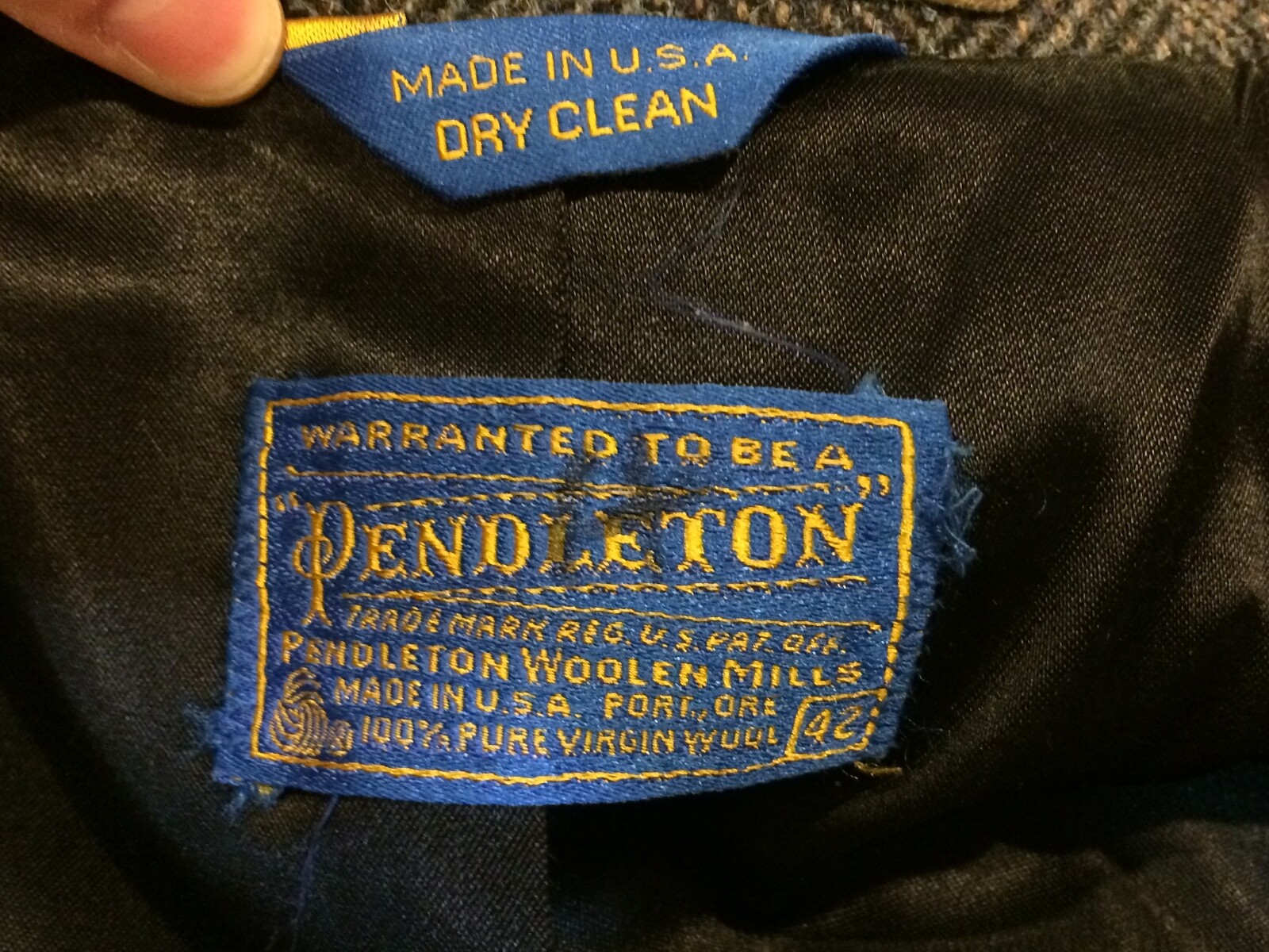 Vintage Pendleton Gray Grey Jacket Herringbone Ma… - image 3