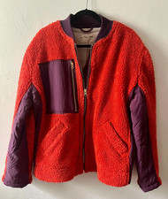Free People / We the Free Rivington Bomber Sherpa Jacket Chili Combo Red Size M