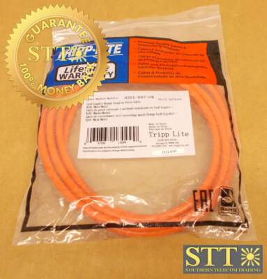 N201-007-OR TRIPP-LITE CAT 6 PATCH CORD 7FT ORANGE NEW