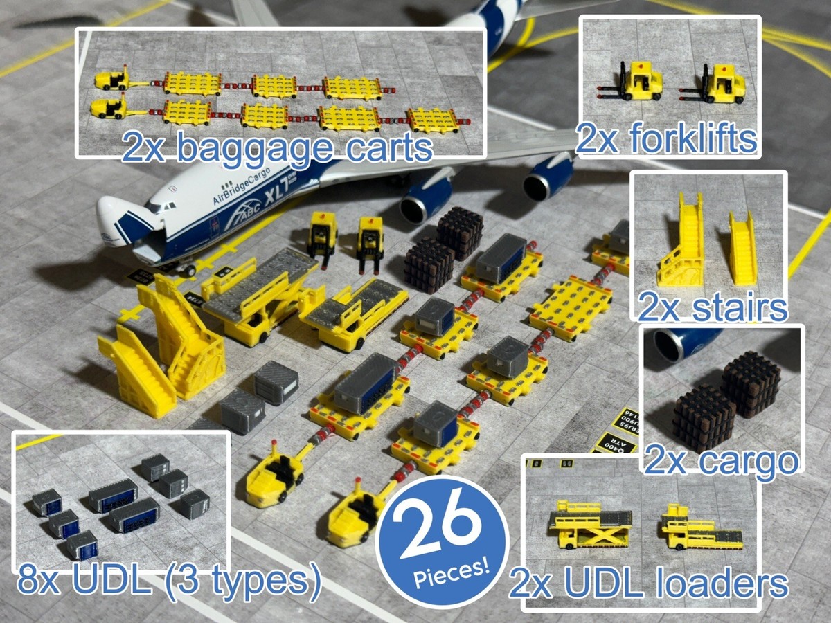 ANA GSEアクセサリーセット 1:400 1:400 Scale Jetset Models Air Cargo Airport GSE (LOT) 26