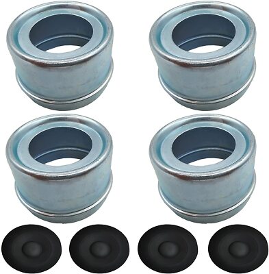 KLMHT Replaces Trailer Axle Dust Cap Cup Grease Cover & Rubber Plugs for Dext...