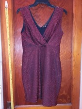 SHINESTAR MINI GLITTER DRESS RED SIZE L