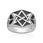 925 Sterling Silver Unicursal Hexagram Thelema Symbol Golden Dawn Magick Ring