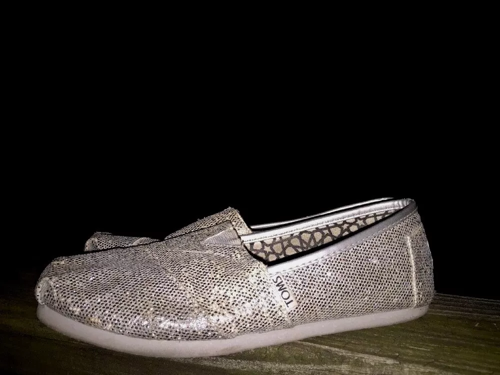 Toms silver store glitter
