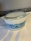 Vintage PYREX Blue Horizon 473 1 Qt Round Casserole w/Lid