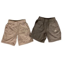 Nike Boys Sportswear Fleece Shorts Bundle 2 Pack Grey Logo Print Size Medium M