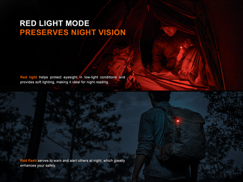 Fenix SW05R-RED White/Red USB Rechargeable LED EDC Flat Flashlight body worn/hat - Picture 5 of 13