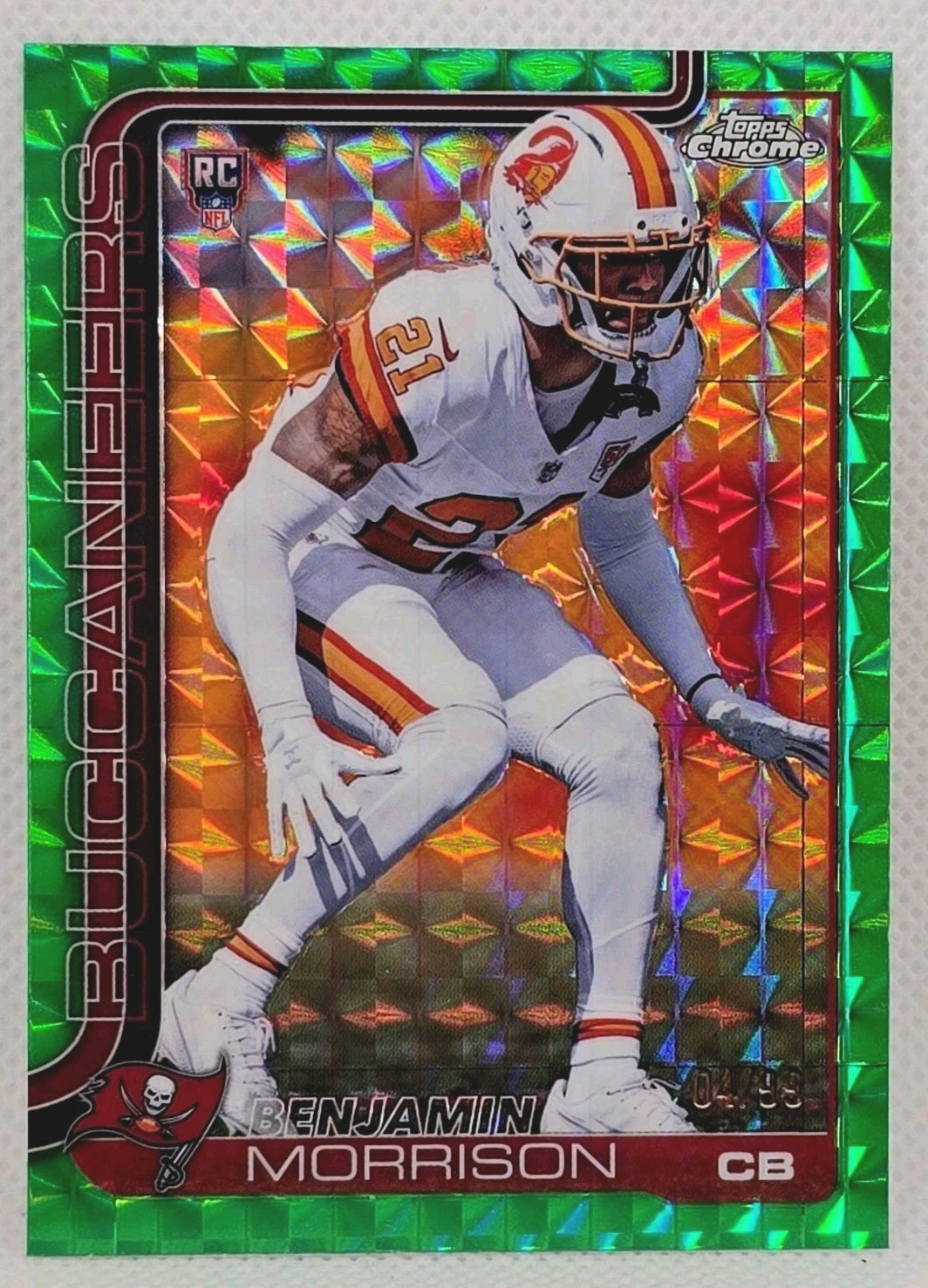 2025 Topps Chrome - Rookies Benjamin Morrison #355 Green Refractor /99 (RC)