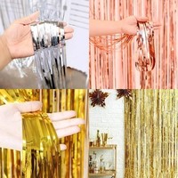 2M-3M FOIL FRINGE TINSEL BACKDROP CURTAIN DOOR WEDDING BIRTHDAY PARTY DECORATION