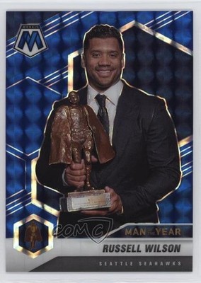 2021 Panini Mosaic Man of the Year Blue Prizm 35/99 Russell Wilson #275 07qt