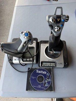 Logitech Saitek X52 Flight Control System Joystick & Throttle With Install Disc