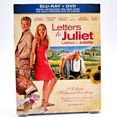 Letters to Juliet Blu-ray DVD 2010 Amanda Seyfried Vanessa Redgrave Slipcover