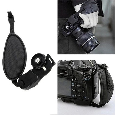 PU Leather Camera Wrist Strap Hand Grip for DSLR Nikon Canon Black Strap