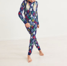 Hanna Andersson Holiday Long John Pajamas Set Winter Christmas Trees Toddler 2T