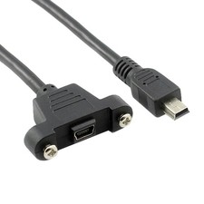 Panel Mount Mini USB 2.0 5Pin Male To Female Extension Adapter Cable 50cm