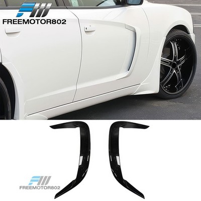 Fits 15-23 Dodge Charger IKON2 Style Door Side Fender Scoop Vents Gloss Black