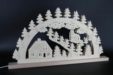Illuminated Arch House with Church 60x33cm NEW Candle Arch Light Arch