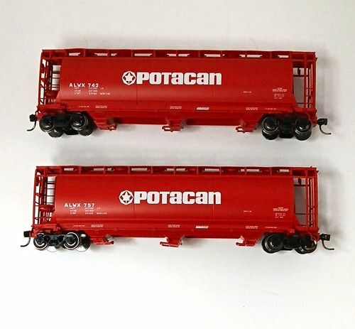 Tolva cilíndrica Atlas Potacan HO ACF 3 bahías paquete de 2 RTR ALVX 7473/757 | Condition: Used