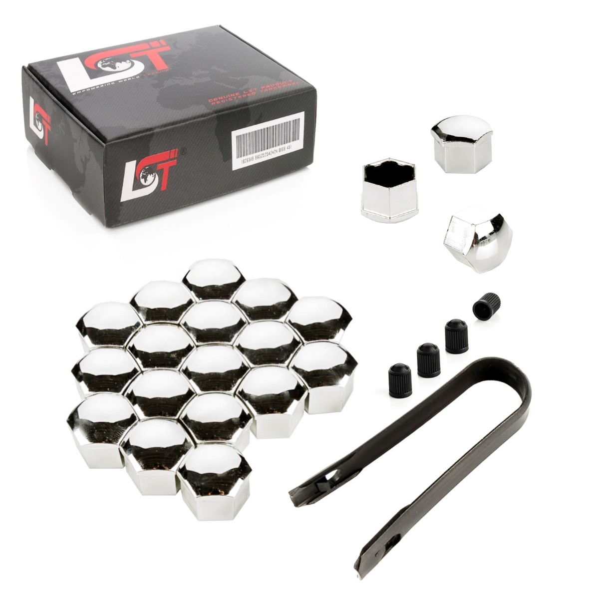 20X Wheel Bolt Caps Set Chrome 17 Mm For VOLVO