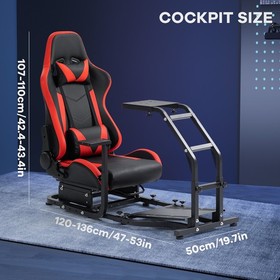Supllueer Racing Simulator Cockpit With Seat Fits Thrustmaster T300 Logitech G29