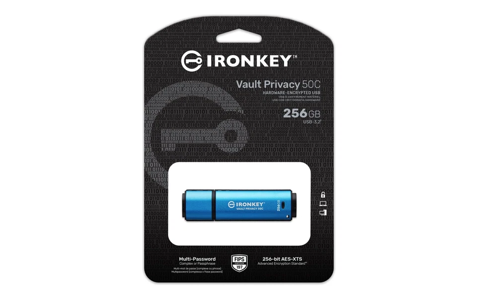 Ironkey Vault Privacy 50 USB-C 256GB Flash Drive | FIPS 197 Certified | XTS-A... - Image 4 of 4