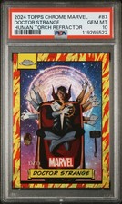 2024 Topps Chrome Marvel Doctor Strange Human Torch Refractor /39 PSA 10 POP 4