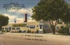 Denmark, Wisconsin WI Steve's Cheese Co. Linen Original Vintage Postcard