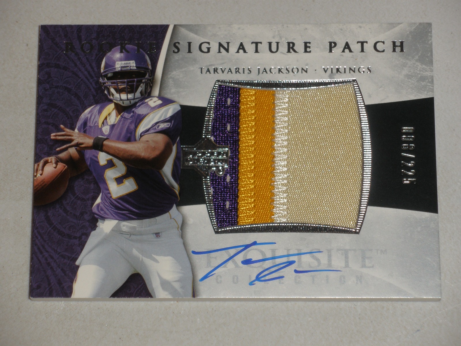 Tarvaris Jackson Upper Deck Exquisite Collection #131 Autograph Patch