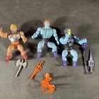 (3) VINTAGE MOTU MASTERS OF THE UNIVERSE HE-MAN ACTION FIGURE FAKER BATTLE DMG