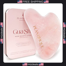 Plantifique Rose Quartz Gua Sha Facial Massage Tool for Skincare and Sculpting