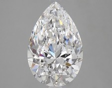Pear Cut 3.01 Carat Certified GIA Natural Mined Diamond Loose D color FL clarity