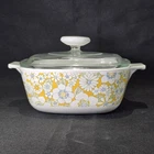 Vintage Corning Ware FLORAL BOUQUET Daisy Casserole 1.5 Qt  A-1 ½-B, Pyrex Lid