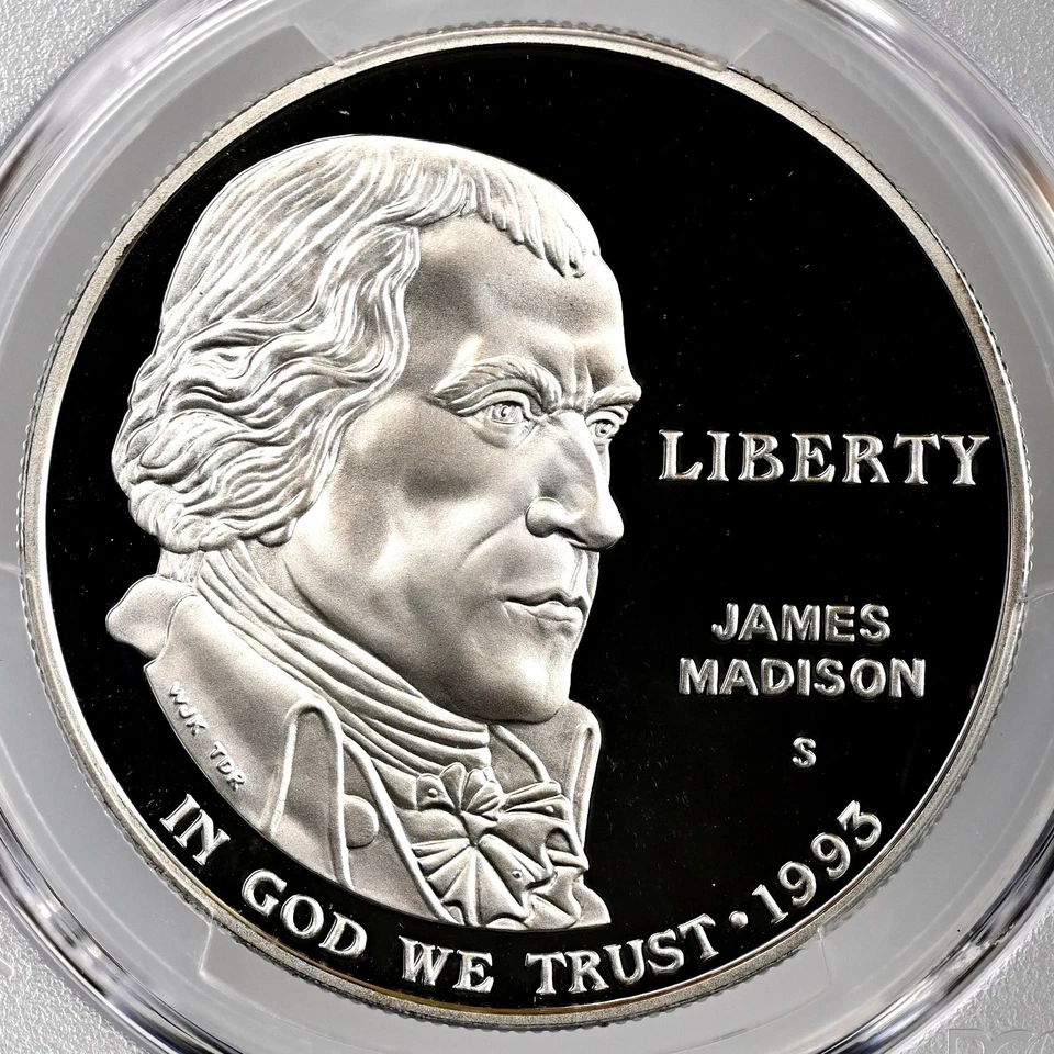 1993-S  $1 MADISON PROOF SILVER DOLLAR (BILL OF RIGHTS) PCGS PR70 DCAM #49028557 - Image 2 of 4