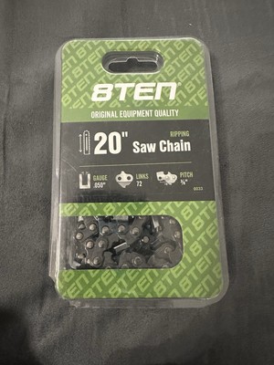 8TEN Chainsaw Chain for 20 Inch Bar .050 Gauge 3/8 Pitch 72 DL Stihl ...