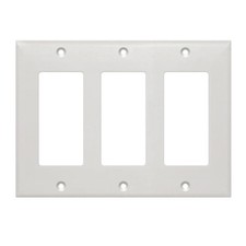 Wall Plate Light Switch Cover Triple 3 Gang Decorator Faceplate Frame White